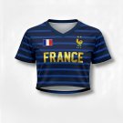 France Women’s Fan Crop Top Soccer Jersey FIFA World Cup 2026