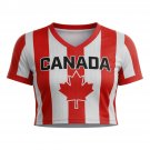Canada Womens V-Neck Crop Top Soccer Jersey - World Cup 2026