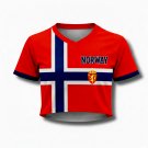 Norway Womens V-Neck Crop Top Soccer Jersey - World Cup 2026