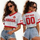 Custom Canada Womens V-Neck Crop Top Soccer Jersey - World Cup 2026