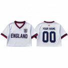 Custom England Womens V-Neck Crop Top Soccer Jersey - World Cup 2026