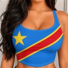 DR Congo Flag Athletic Crop Top World Cup 2026 Soccer Fan Tank Top