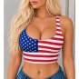United States Flag Athletic Crop Top World Cup 2026 Soccer Fan Tank Top
