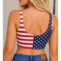 United States Flag Athletic Crop Top World Cup 2026 Soccer Fan Tank Top