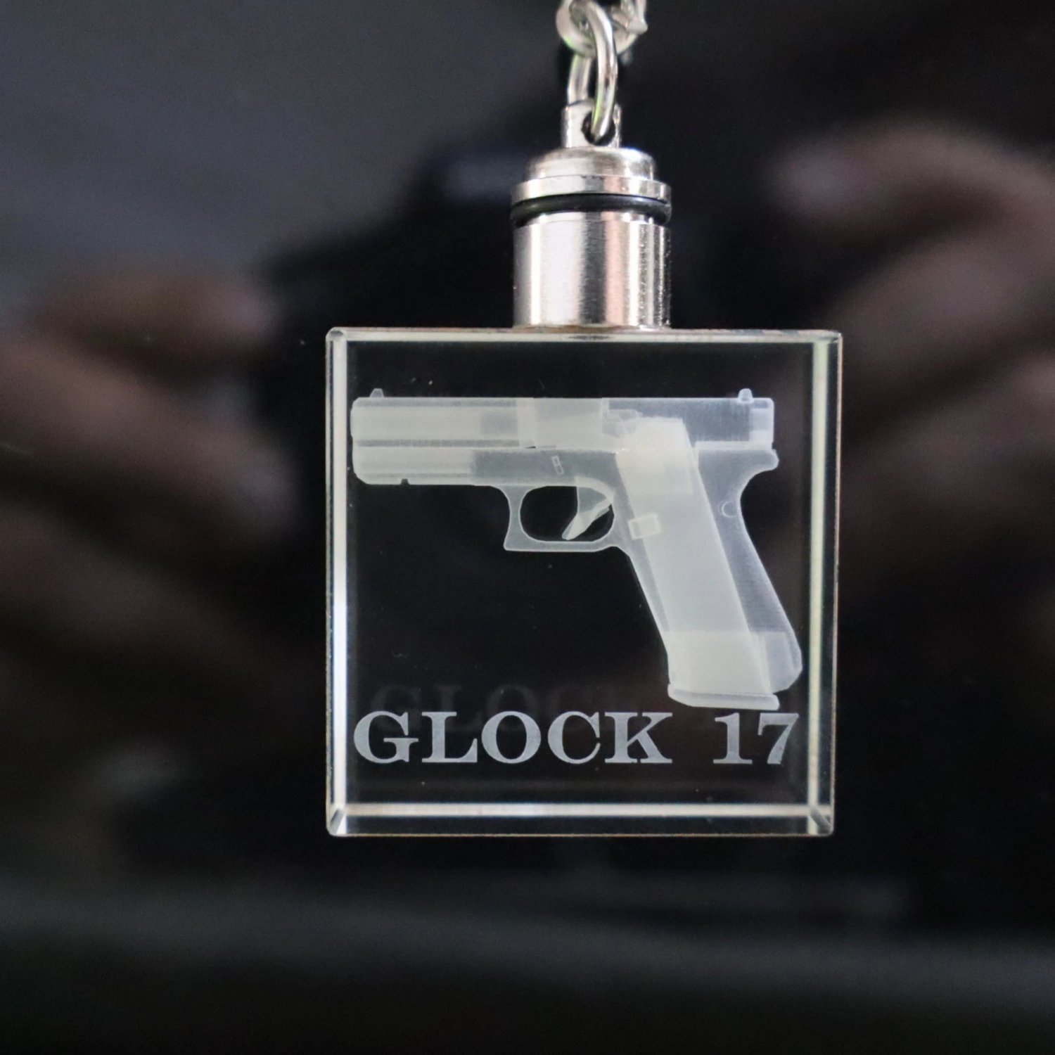 Glock 17 - 3D Crystal MultiColor LED Keychain