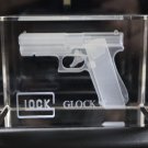 Glock 17 Laser Engraved Crystal Cube w/Gift Box