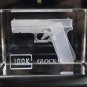 Glock 17 Laser Engraved Crystal Cube w/Gift Box