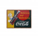 Coca-Cola Delicious and Refreshing"Vintage Style Metal Tin Sign