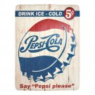 Pepsi-Cola Bottle Cap Vintage Style Micro Fleece Blanket Pepsi-Cola Bottle Cap Vintage Style Micro Fleece Blanket