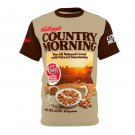 Country Morning 1977 Cereal Box T-Shirt Vintage Style All Over Print Tee Unisex Country Morning 1977 Cereal Box T-Shirt Vintage Style All Over Print Tee Unisex