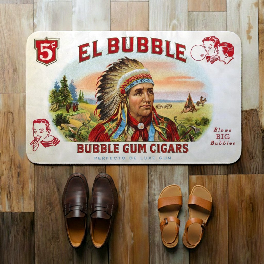 El Bubble Bubble Gum Cigars Retro Doormat Vintage Candy Decor