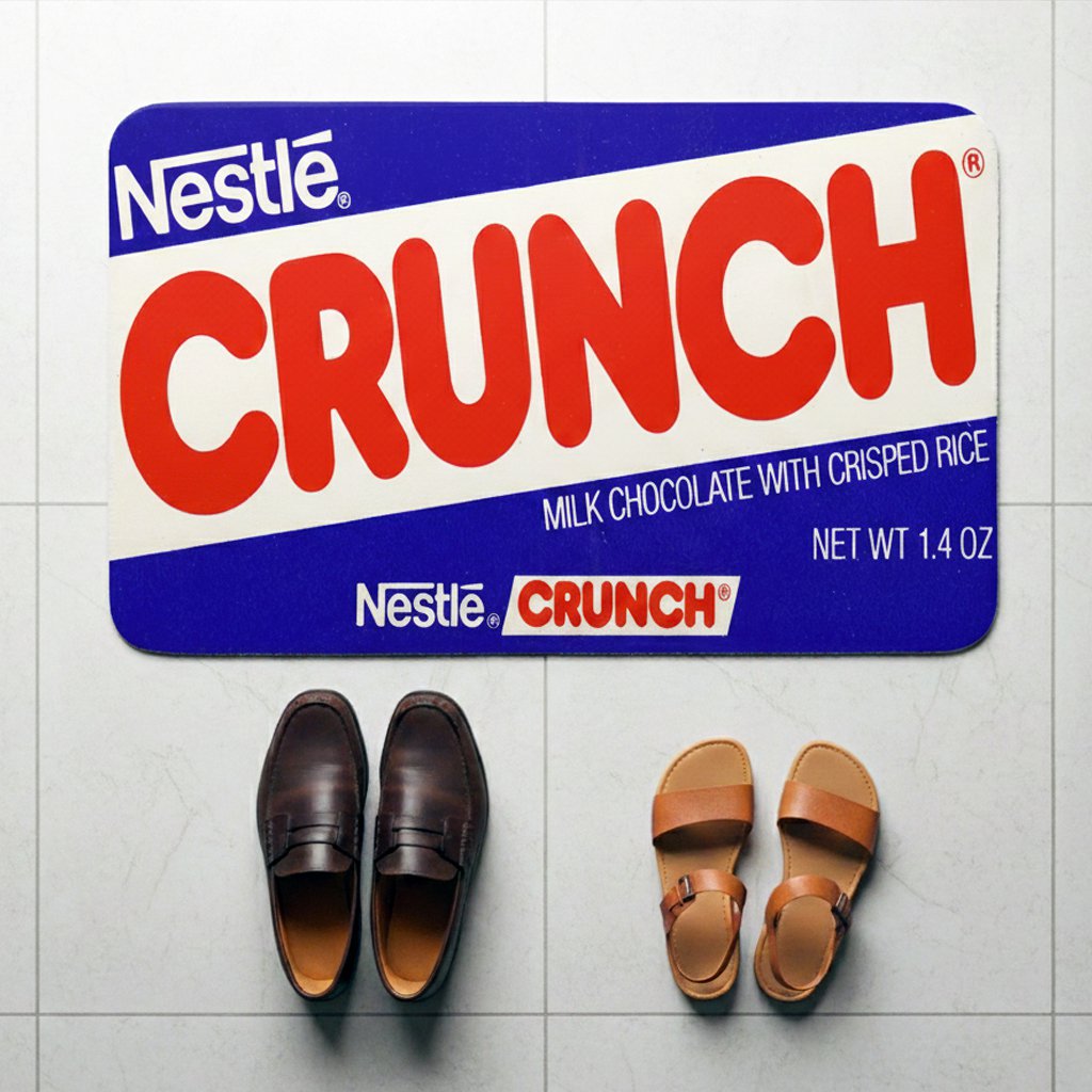 Nestl&Atilde;&copy; Crunch Candy Bar Wrapper 1980s Retro Style Doormat