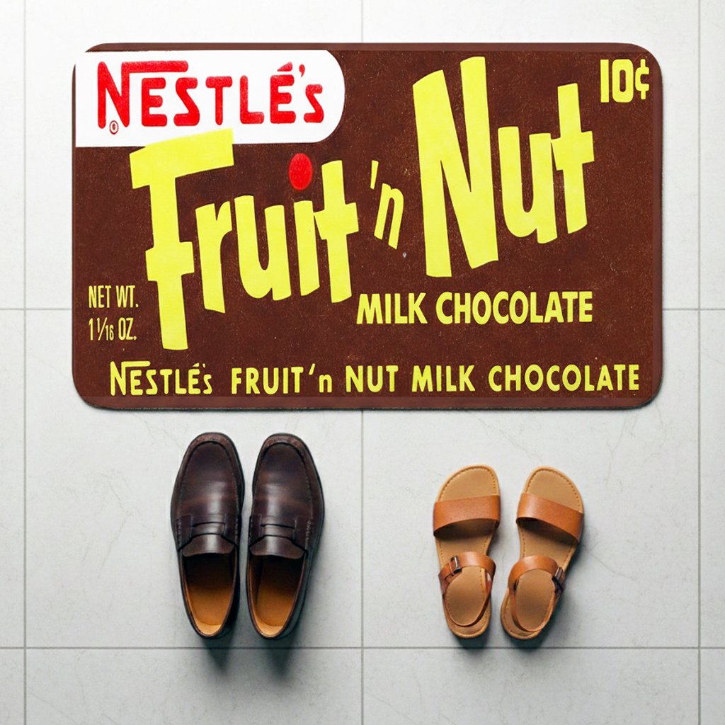 Nestl&Atilde;&copy;&acirc;��s Fruit &acirc;��n Nut Candy Bar Retro Style Doormat