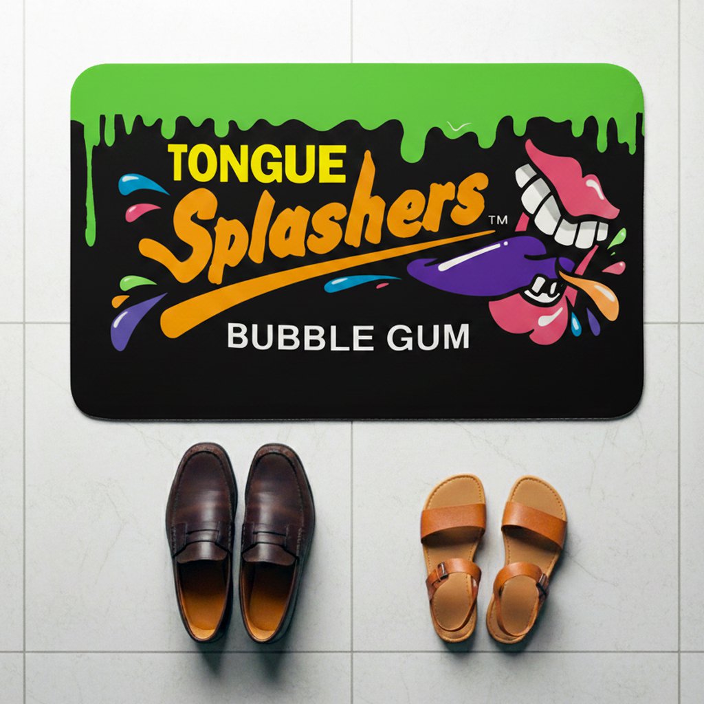 Tongue Splashers Bubble Gum Retro Style Doormat
