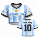 Custom Argentina Sol de Mayo Womens Crop Soccer Jersey World Cup 2026
