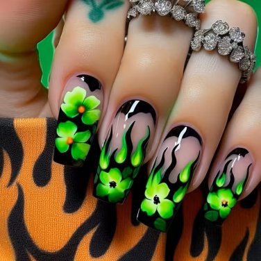 24pcs  Flower Style Press on Nails