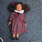 Fashion Doll African American Girl Curly Black Hair Plaid Dress Black Shoes