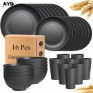 Lightweight Unbreakable Dinnerware Set for Everyday and Outdoor Use - 32/16pcs