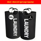 2-Pack Foldable Laundry Baskets with Raised Design for Easy Loading