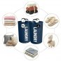 (2-Pack) Large Collapsible Laundry Baskets with Handles for Easy Carry and Storage (Navy Blue)