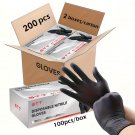 Black Nitrile Disposable Gloves 200 Count, Durable Latex-Free Protection