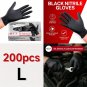 Black Nitrile Disposable Gloves 200 Count, Durable Latex-Free Protection