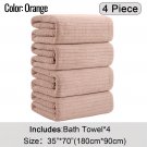 4-Pack Extra Large Bath Towels, Soft & Absorbent XL Shower Towels - Orange