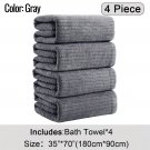 4-Pack Extra Large Bath Towels, Soft & Absorbent XL Shower Towels - Gray