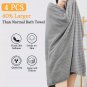 4-Pack Extra Large Bath Towels, Soft & Absorbent XL Shower Towels - Gray