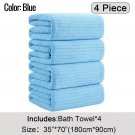 4-Pack Extra Large Bath Towels, Soft & Absorbent XL Shower Towels - Blue
