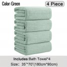 4-Pack Extra Large Bath Towels, Soft & Absorbent XL Shower Towels - Green