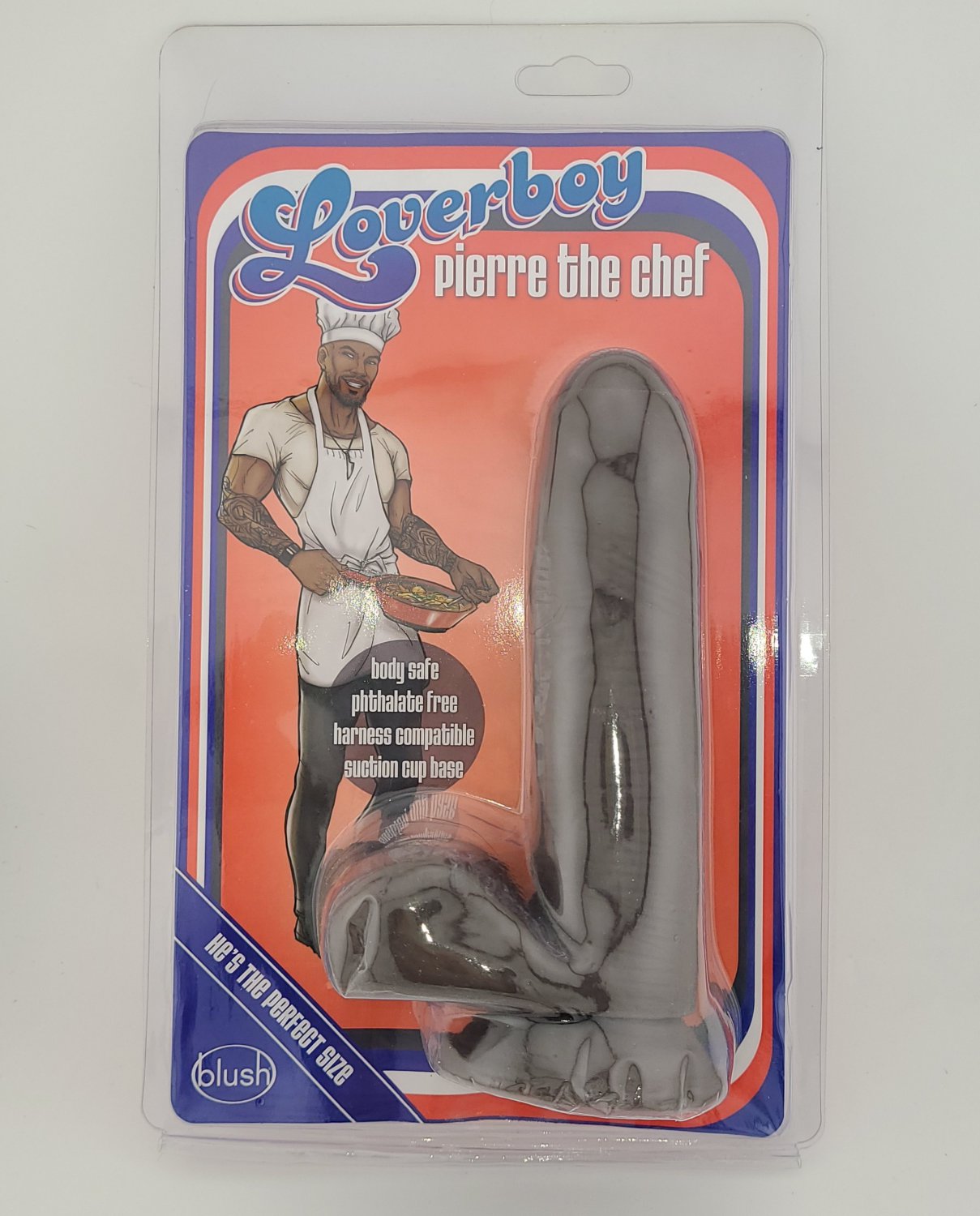 Blush Loverboy Pierre Chef Chocolate 7 Inch Uncut Suction Cup Harness Compatible