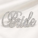 Bride Brooch Silver Rhinestone Crystal Pin Wedding Jewelry Gift for Bride