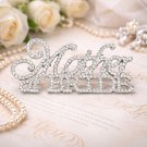Mother of the Bride Brooch Silver Rhinestone Crystal Pin Wedding Jewelry Gift for Mom