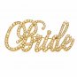 Bride Brooch Gold Rhinestone Crystal Pin Wedding Jewelry Gift for Bride