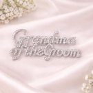Grandma of the Groom Brooch Silver Rhinestone Crystal Pin Wedding Jewelry Gift for Grandma