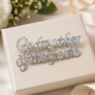 Godmother of the Groom Brooch Silver Rhinestone Crystal Pin Wedding Jewelry Gift for Godmother