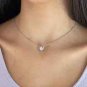 Silver Plated Crystal Heart Necklace