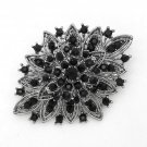 Crystal Rhinestone Brooch - Silver/Black Crystal Rhinestone Brooch - Silver/Black