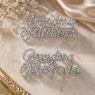Grandma of the Bride and Groom Brooch Set Silver Rhinestone Crystal Wedding Gift for Grandma