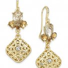 Charter Club Gold-Tone Crystal Filigree Drop Earrings