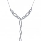 ELIOT DANORI Silver-Tone Pavé Leaf Y-Neck Necklace