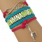Gymnastics Leather and Suede Charm Bracelet (Multi) Gymnastics Leather and Suede Charm Bracelet (Multi)