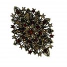 Crystal Rhinestone Brooch - Gold/Brown Crystal Rhinestone Brooch - Gold/Brown