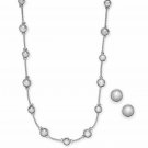 Charter Club $27 NIB Silver-Tone Bead Ball Necklace & Earring Set Charter Club $27 NIB Silver-Tone Bead Ball Necklace & Earring Set