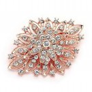 Crystal Rhinestone Brooch - Rose Gold/Clear Crystal Rhinestone Brooch - Rose Gold/Clear