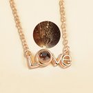 I Love You in 100 Languages Projection Gold Plated Necklace Heart I Love You in 100 Languages Projection Gold Plated Necklace Heart