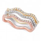 Charter Club 3-Pc. Set Pavé Wavy Ring Set