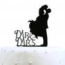 Mr. & Mrs. Kissing Couple Silhouette Acrylic Wedding Cake Topper Mr. & Mrs. Kissing Couple Silhouette Acrylic Wedding Cake Topper