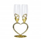 Heart-Shaped Toasting Glasses in Gold Heart-Shaped Toasting Glasses in Gold